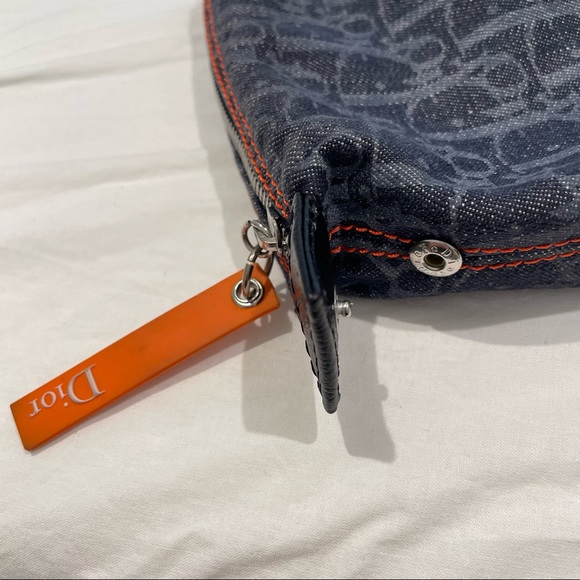 Vintage Authentic Dior Blue Dior Oblique Flight Denim Pouch - Picture 7 of 10